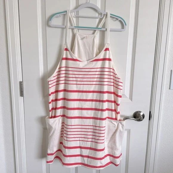 Free People | Hot Shot Mini Printed Dress NWOT | Spring Stripe Ivory - Picture 6 of 11